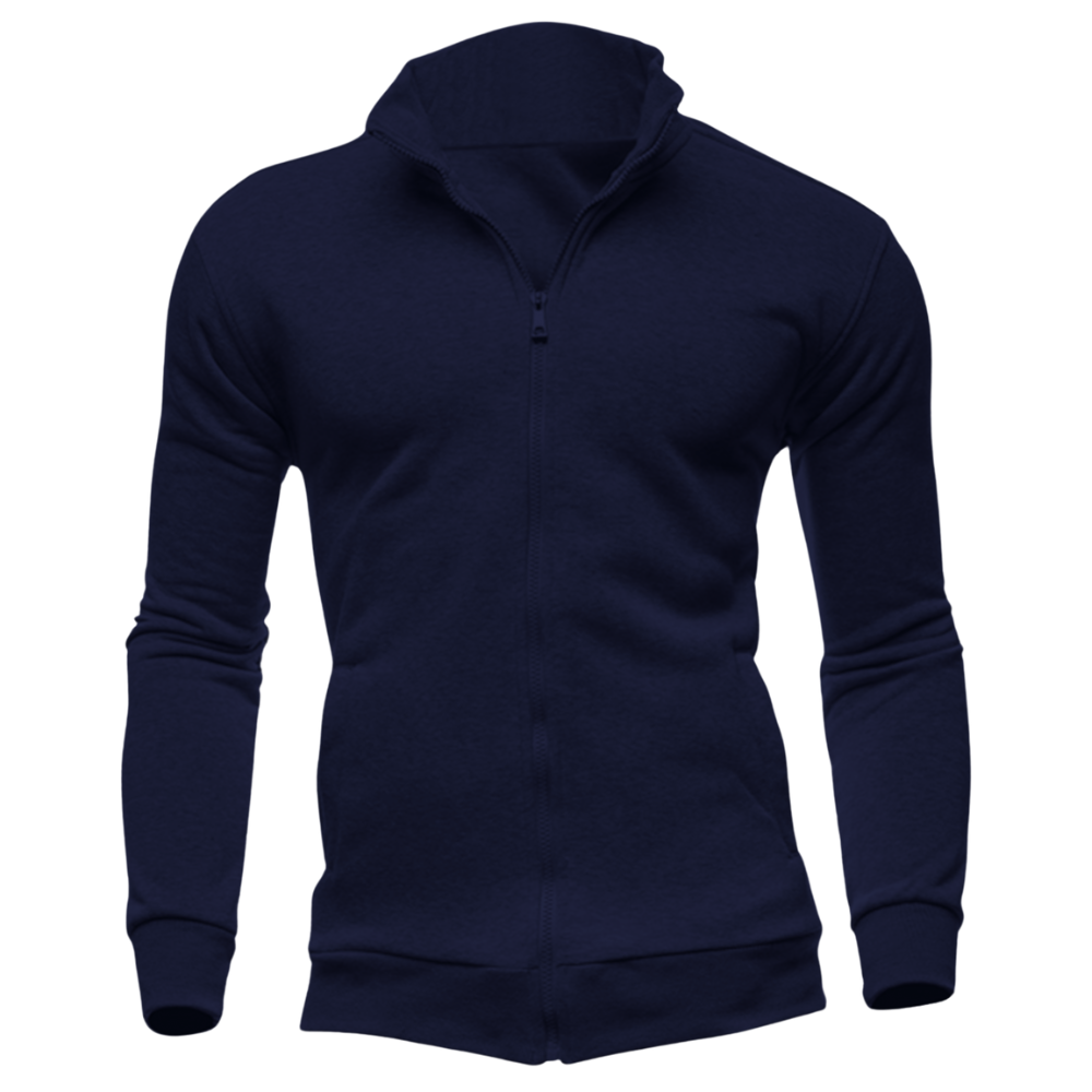 Elegant Zipper Collar Hoodie Desichalchitra